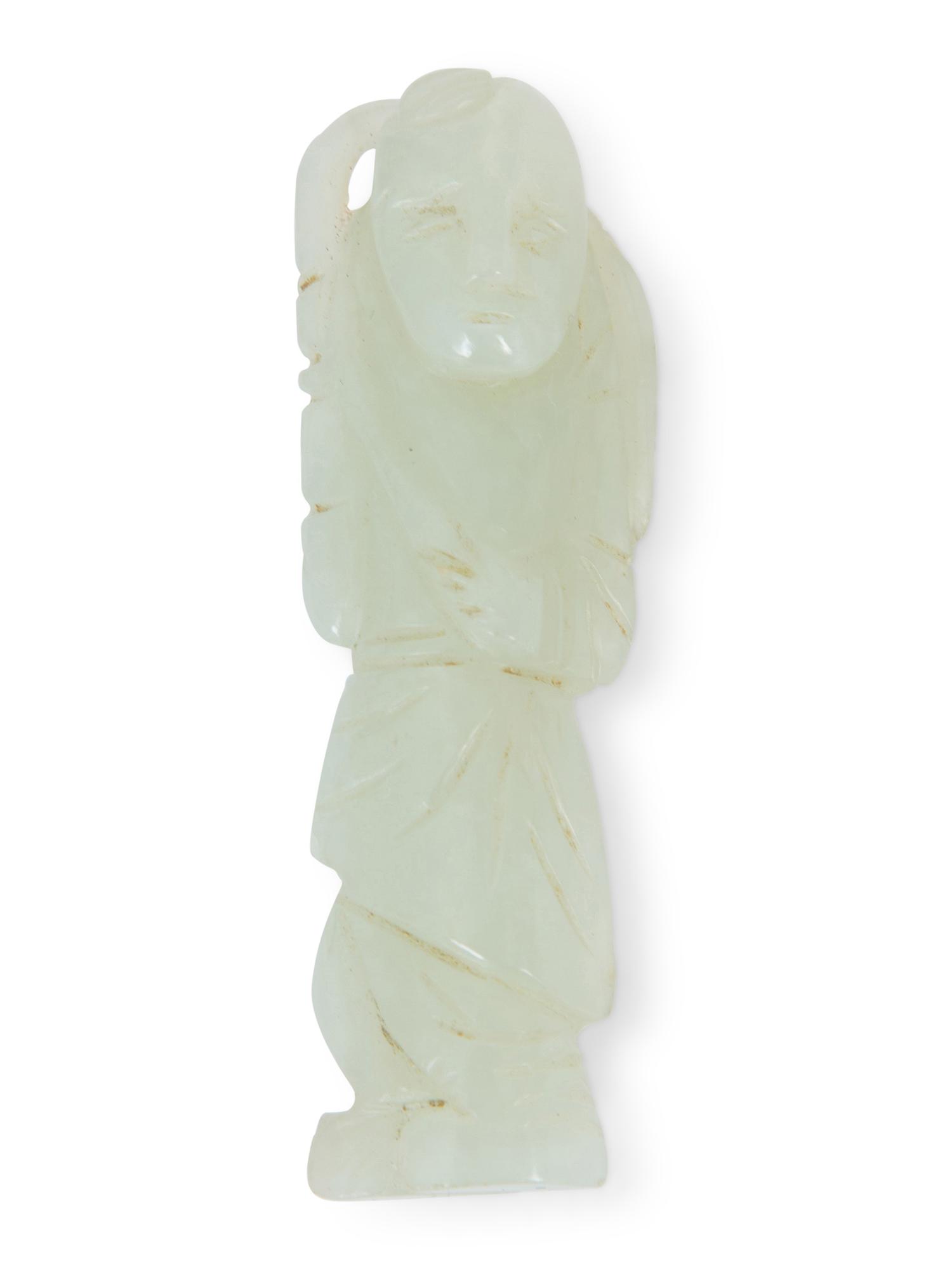 Six Chinese Carved Green Hardstone Ornaments — 20TH CENTURY