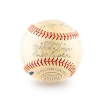 A 1948 Brooklyn Dodgers Team Signed Autograph Baseball Including Jackie Robinson and Roy Campanella (Beckett Authentication Services) - 21 Signatures