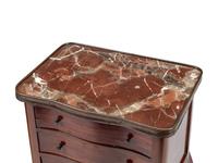 A Pair of Louis XV Style Mahogany Marble-Top Side Tables