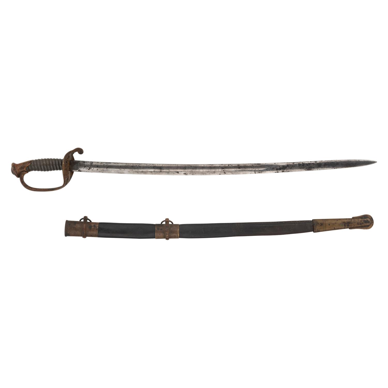 Unmarked 1850 Foot Officers Sword Presented to Lt. Joseph Spaulding, 19th Maine Infantry who Fought near the High Water Mark at Gettysburg