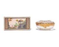 Two Continental Gold, Enamel, and Crystal Snuff Boxes