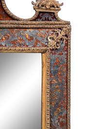 A Swedish Baroque Verre Églomisé and Giltwood Mirror