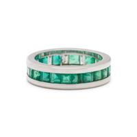 EMERALD AND DIAMOND ETERNITY BAND