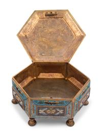 A French Bronze and Champlevé Enamel Table Casket