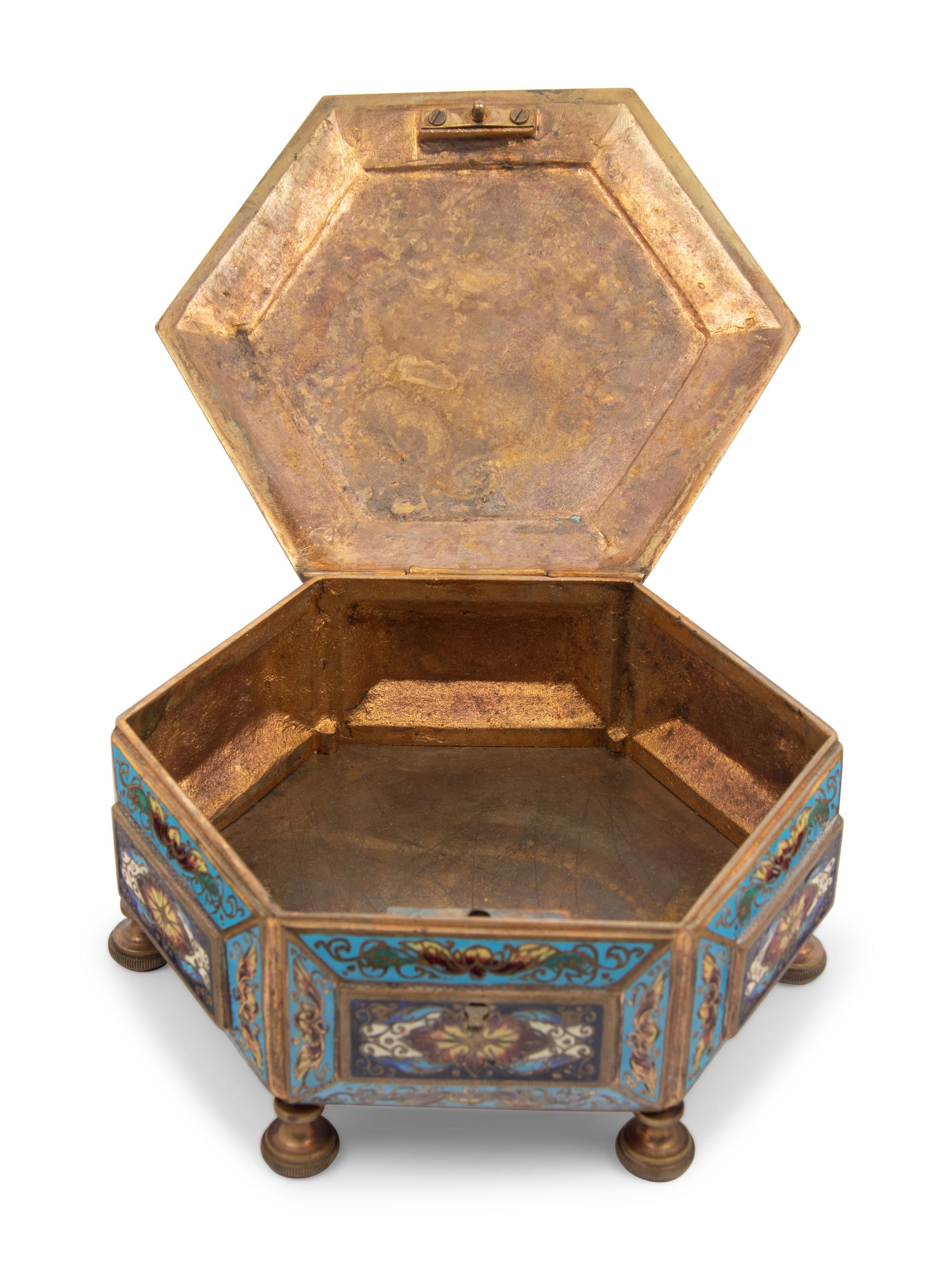 A French Bronze and Champlevé Enamel Table Casket
