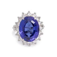 TANZANITE AND DIAMOND RING