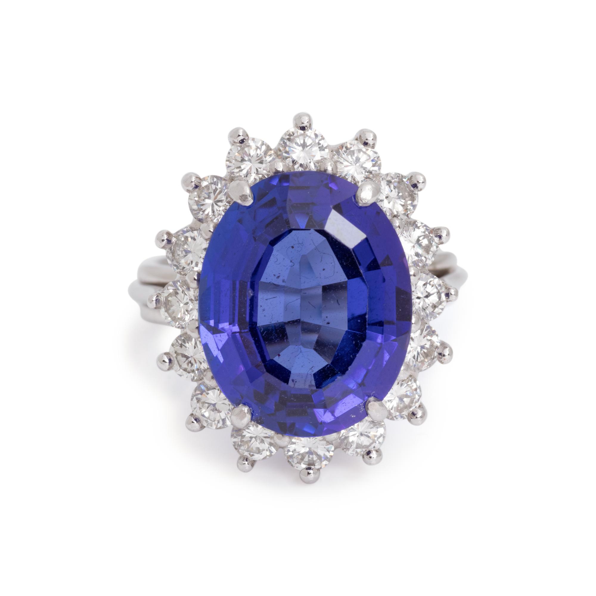 TANZANITE AND DIAMOND RING