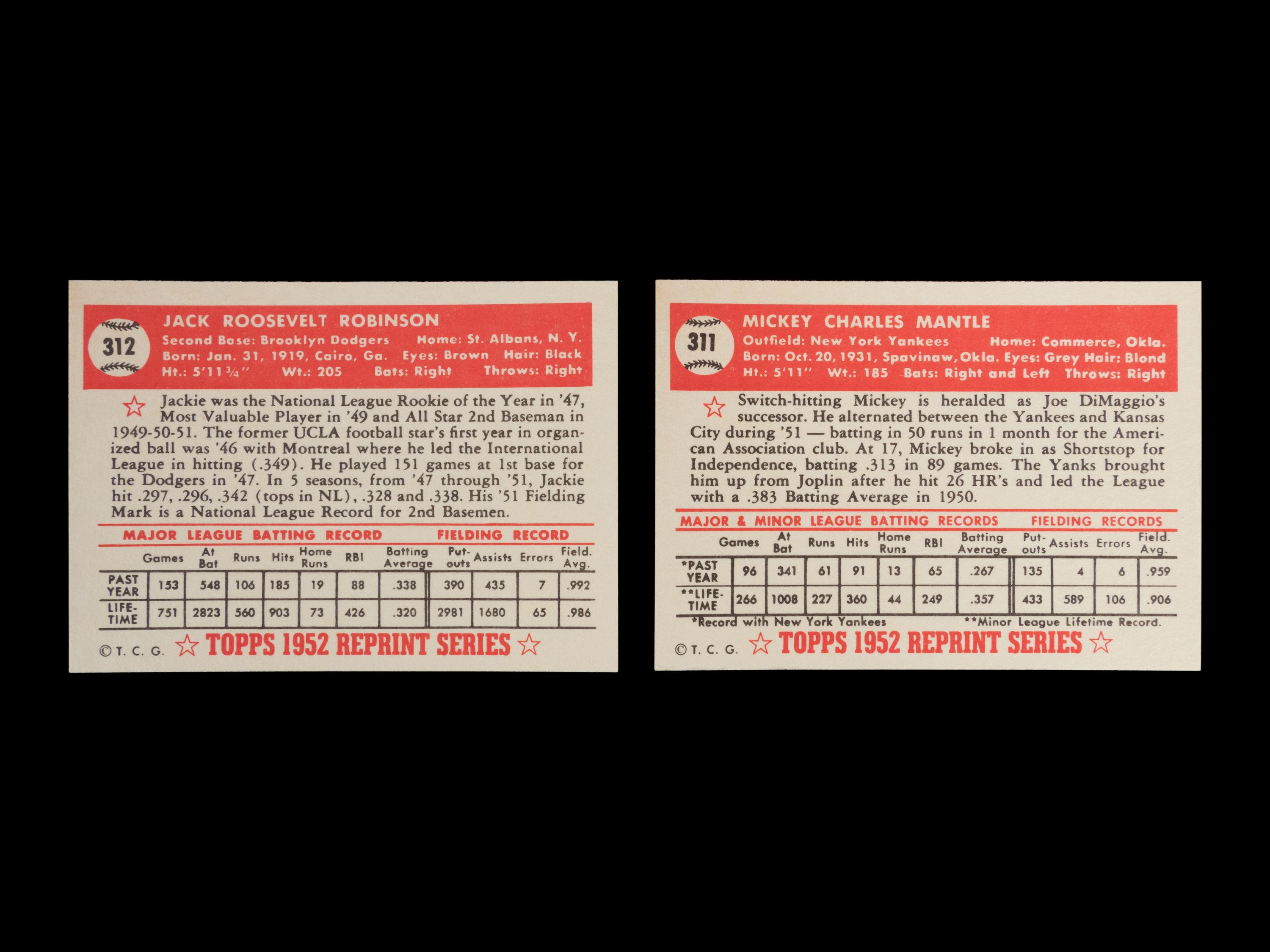 A 1983 Reprint Set of 1952 Topps Baseball Cards (402/402)