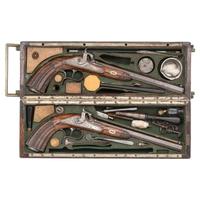 Cased Pair of Percussion Target Pistols by Bekker & Rauscher 1840-1860