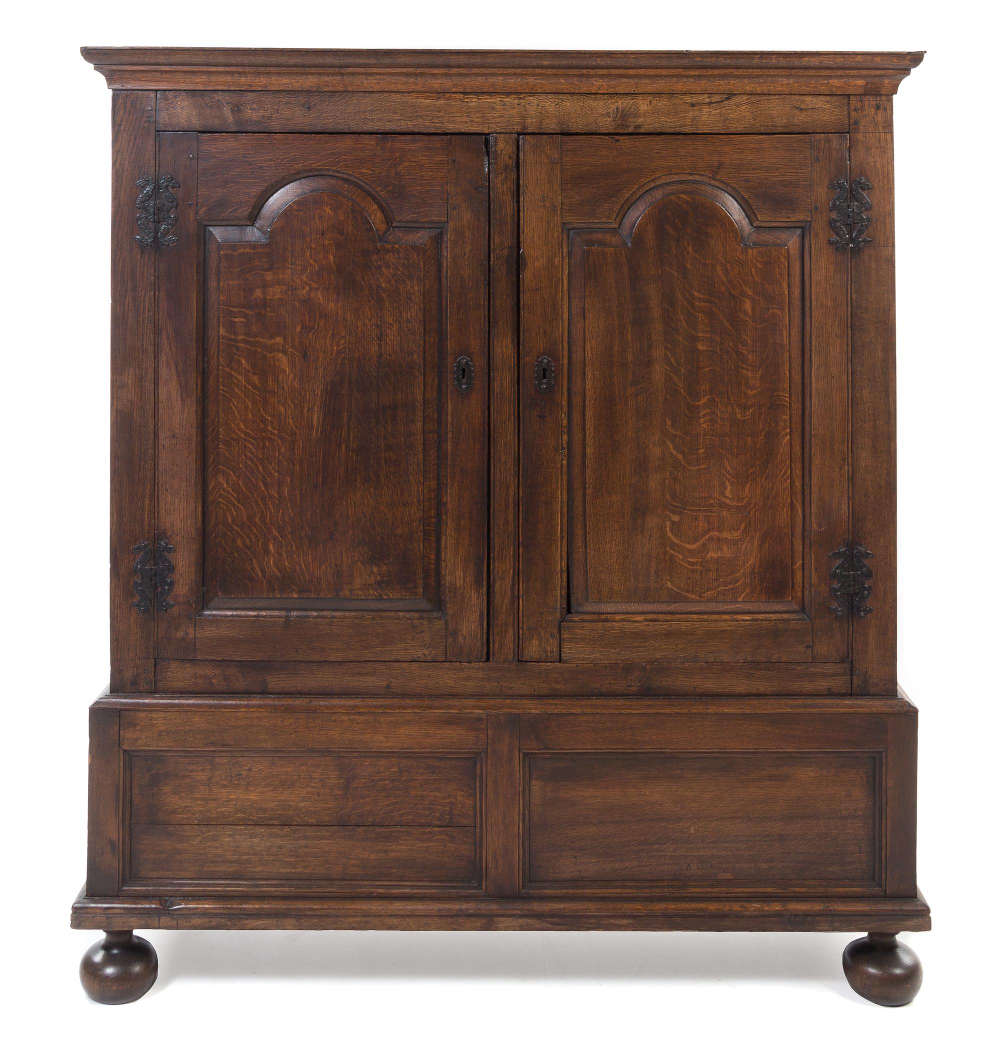 A Georgian Style Oak Linen Press — INCORPORATING 18TH CENTURY ELEMENTS