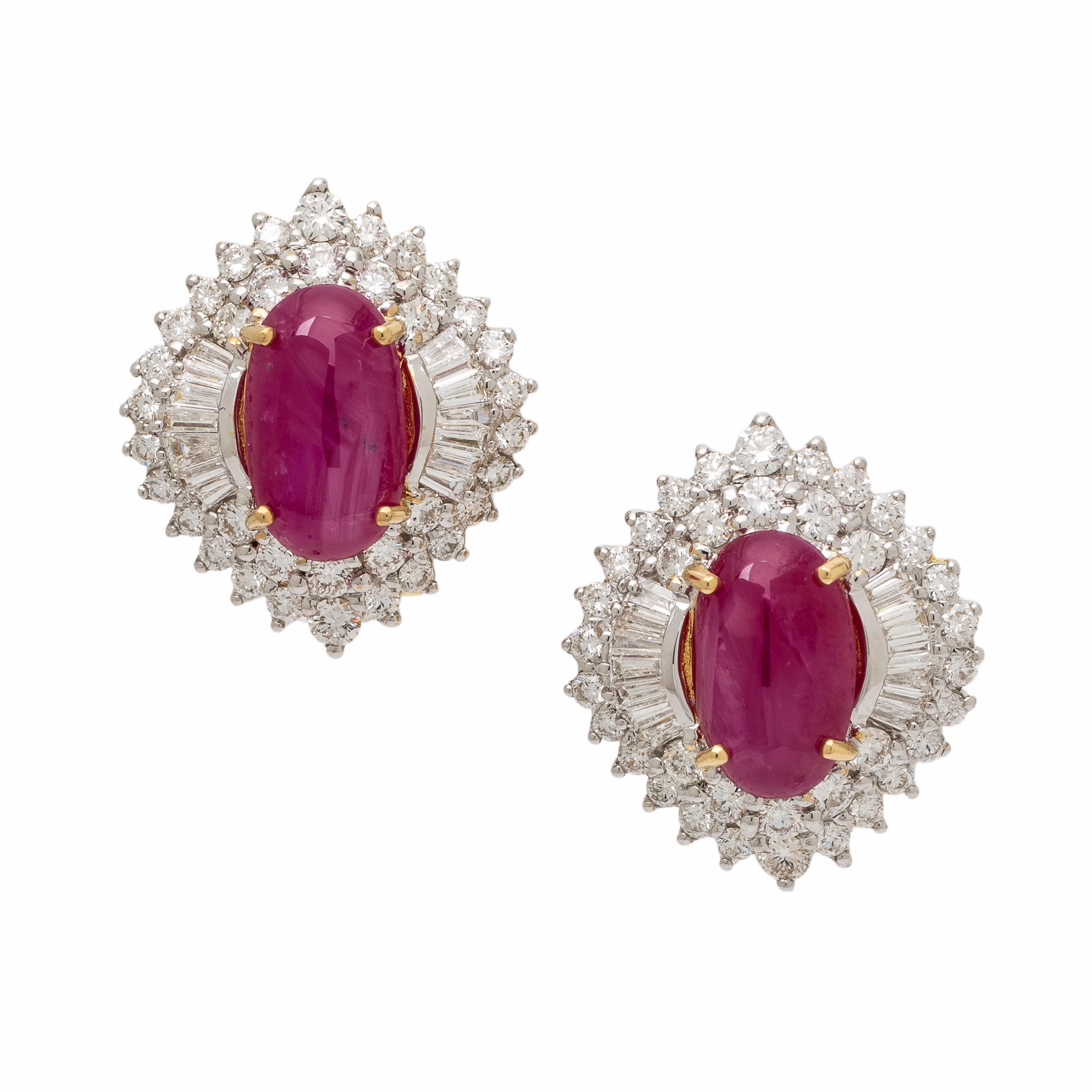 Ruby and Diamond Earrings