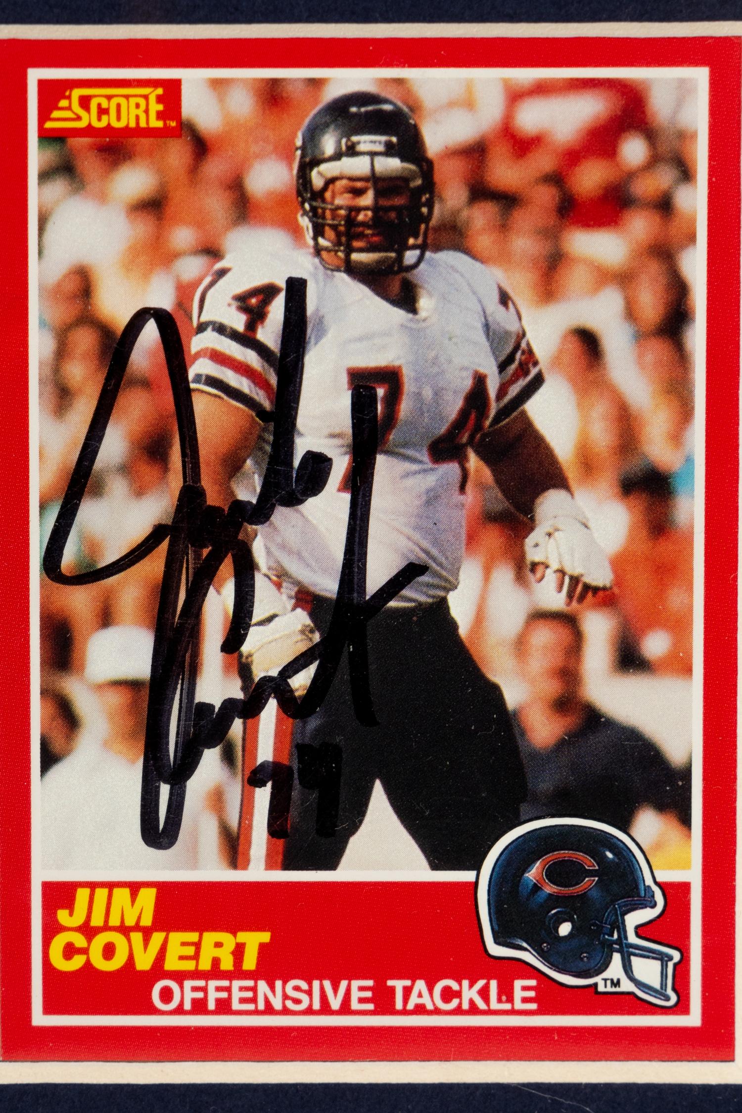 A Collection of Chicago Bears Hall of Fame Signed Trading Card Displays Featuring Steve McMichael, Jim Covert and Stan Jones