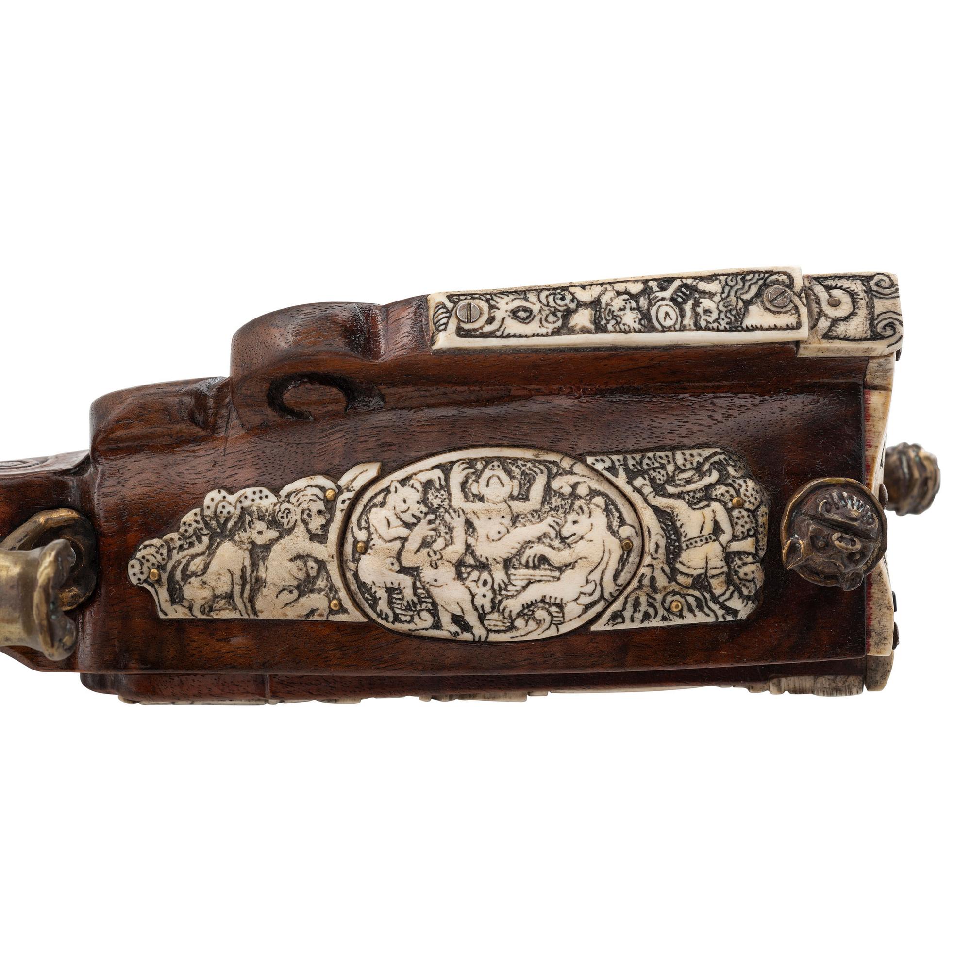 Contemporary Flintlock Rifle with Venus and Adonis Motifs