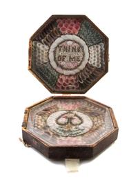 A Double Octagonal Sailor's Valentine Width closed 9 1/8 inches. — 19TH CENTURY