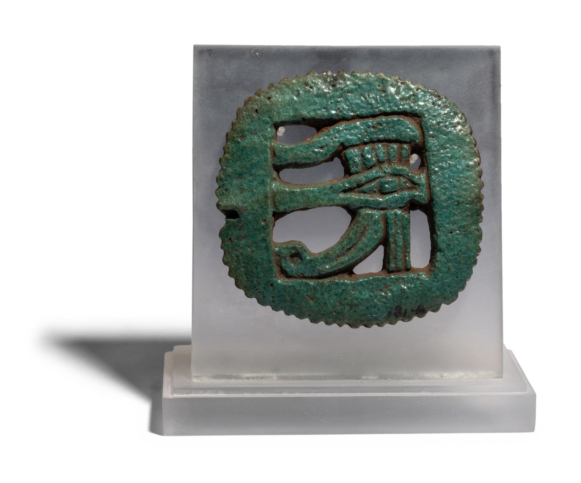 An Egyptian Faience Plaque with the Eye of Horus