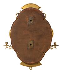 An Italian Majolica Plaque-Inset Gilt Metal Girandole Mirror — 20TH CENTURY