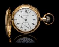 A 14 Karat Yellow Gold Hunter Case Pocket Watch, E. Howard & Co.,