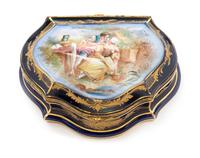 A Sevres Style Porcelain Table Casket Width 11 inches.