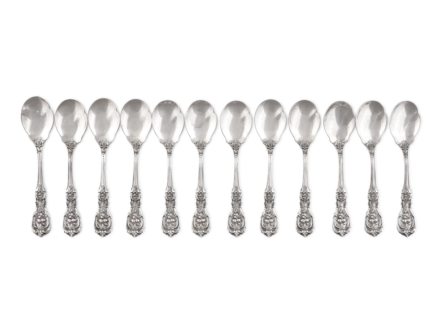 A Set of Twelve American Silver Francis I Ice Cream Spoons