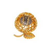 BULGARI, DIAMOND AND YELLOW GOLD FLOWER BROOCH