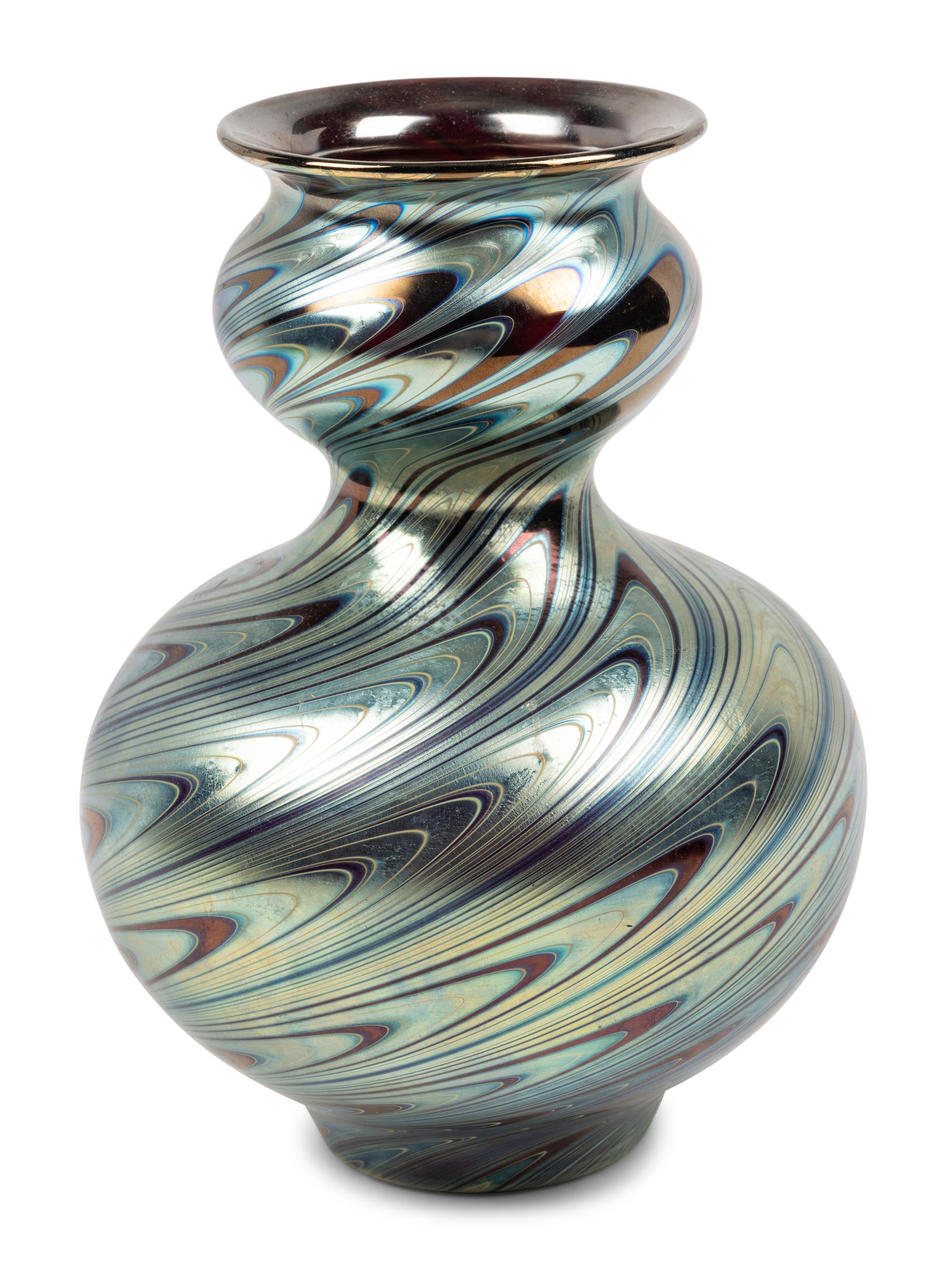 An Iridescent Glass Vase