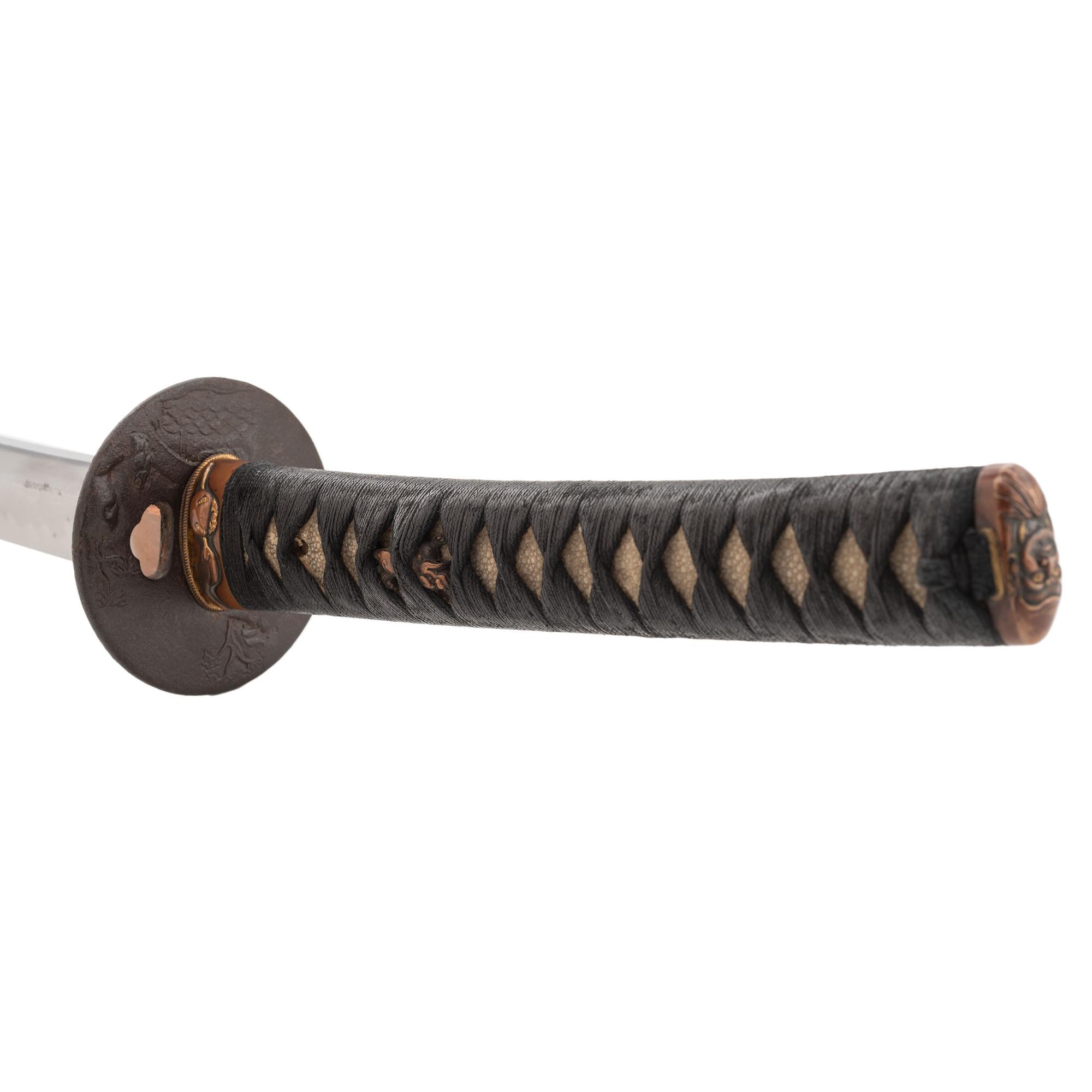 Japanese Katana Signed "Tanemitsu" with Daruma Kashira
