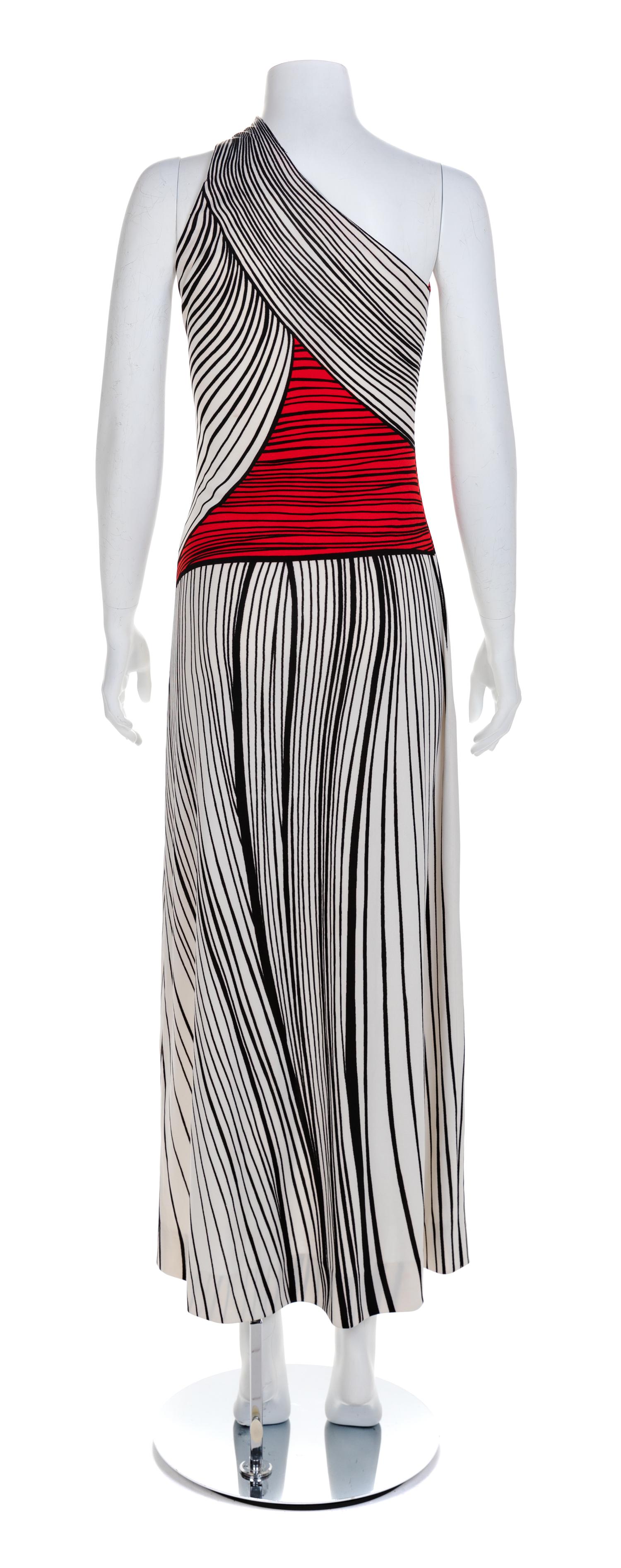 Roberta di Camerino One-Shoulder Dress, 1970s Size label: 42