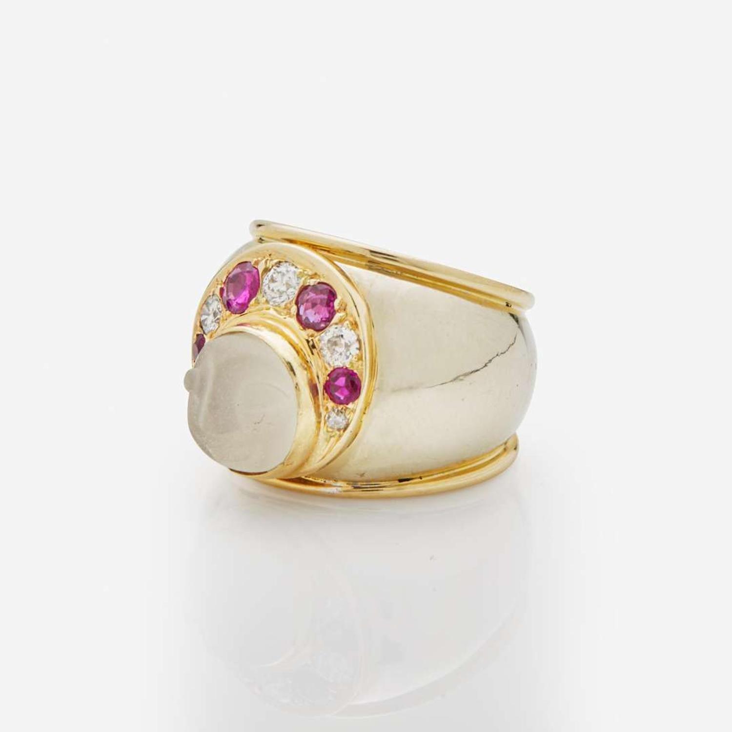 A 14K Yellow Gold and Gemstone Ring