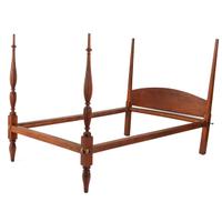 A Federal Carved and Red-Stained Maple and Pine Child's Bed