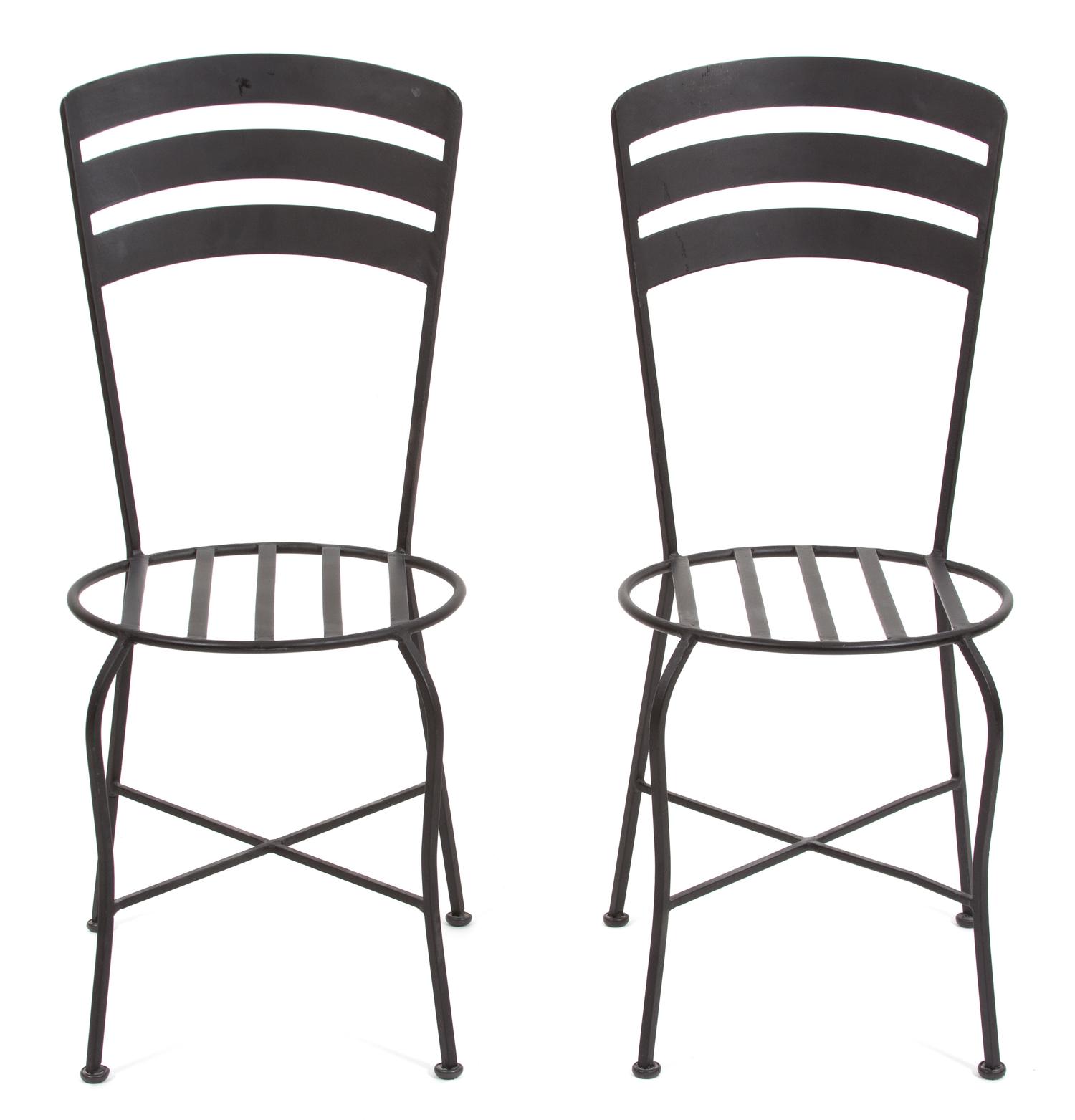 Ten Black Metal Bistro Chairs — 20TH CENTURY