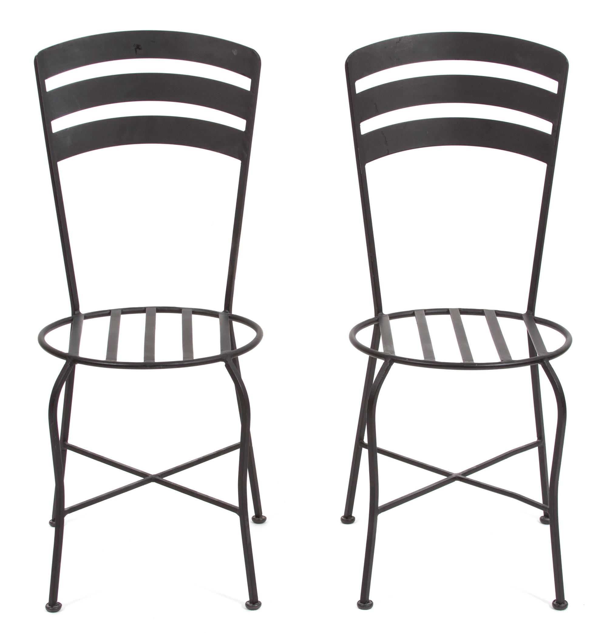 Ten Black Metal Bistro Chairs — 20TH CENTURY