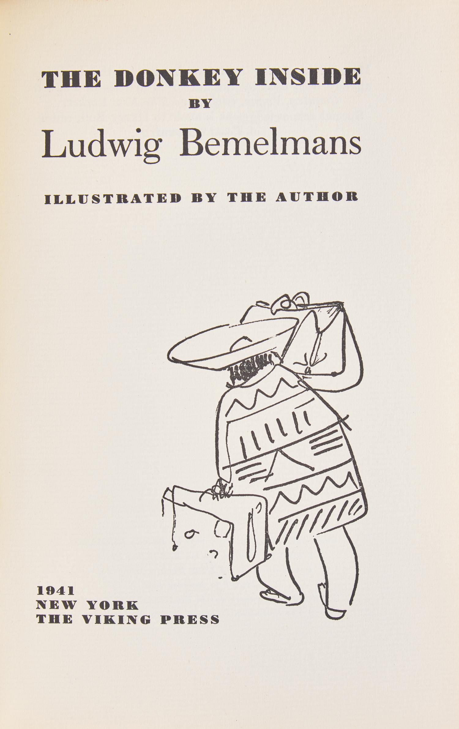 [Children's & Illustrated] Bemelmans, Ludwig. The Donkey Inside