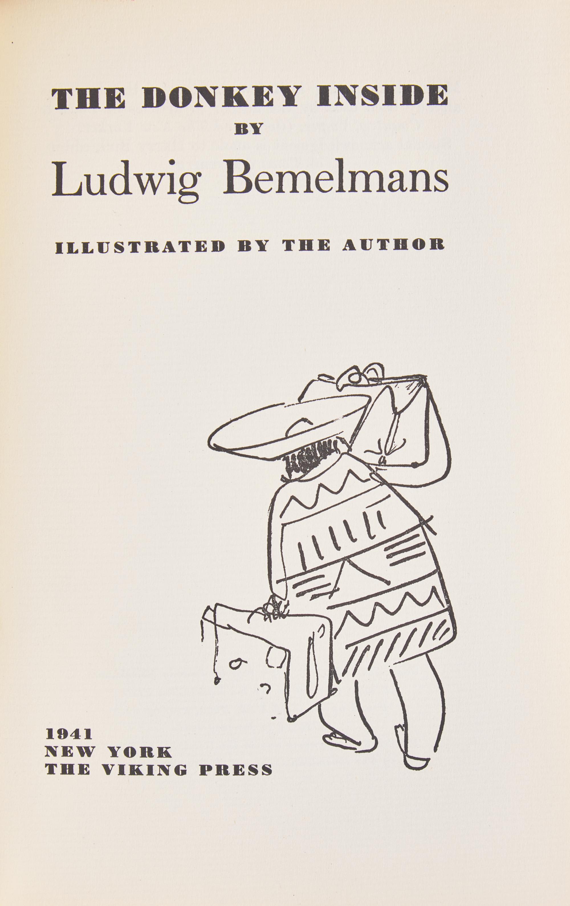 [Children's & Illustrated] Bemelmans, Ludwig. The Donkey Inside