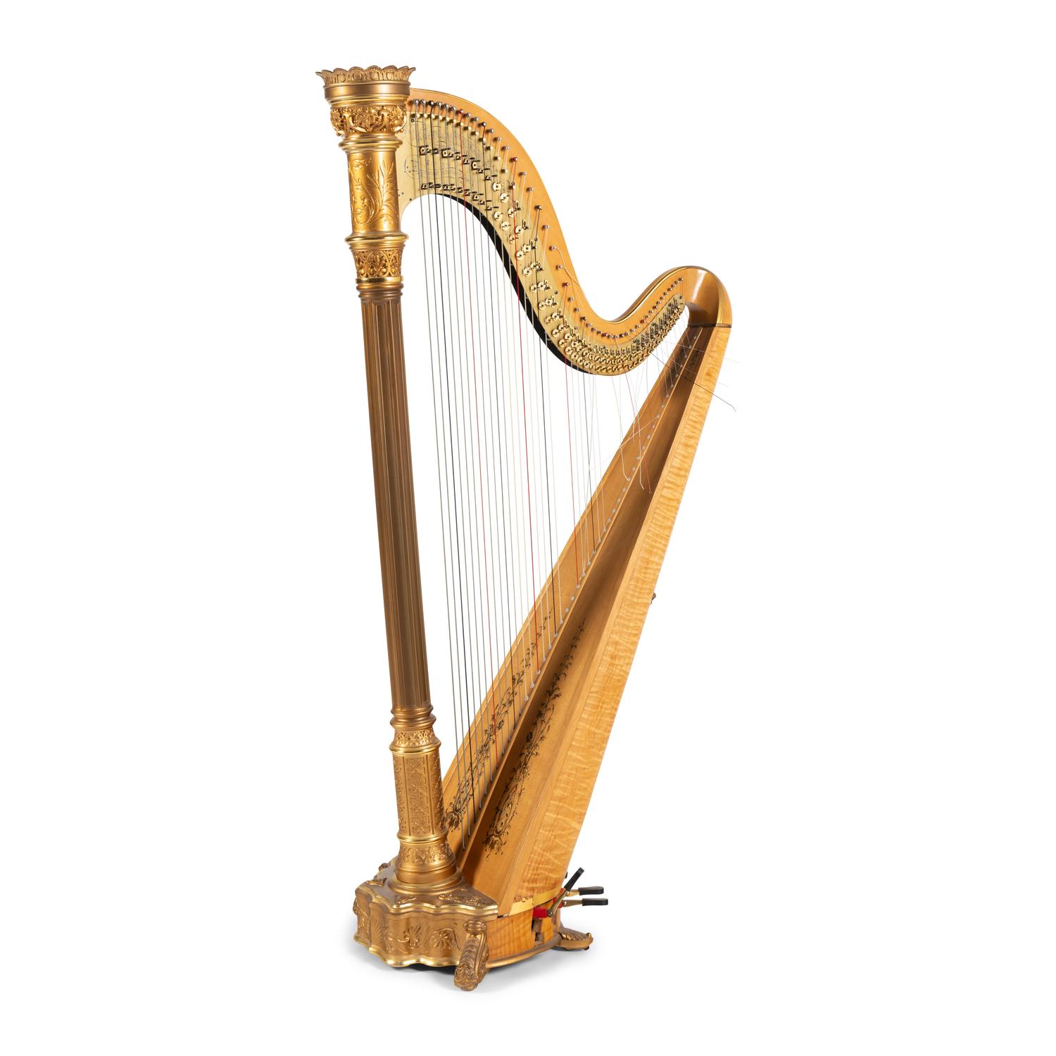 A Lyon and Healy Giltwood Harp