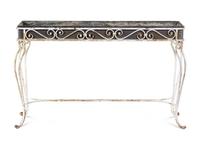 A Painted Metal Jardinière Console Table