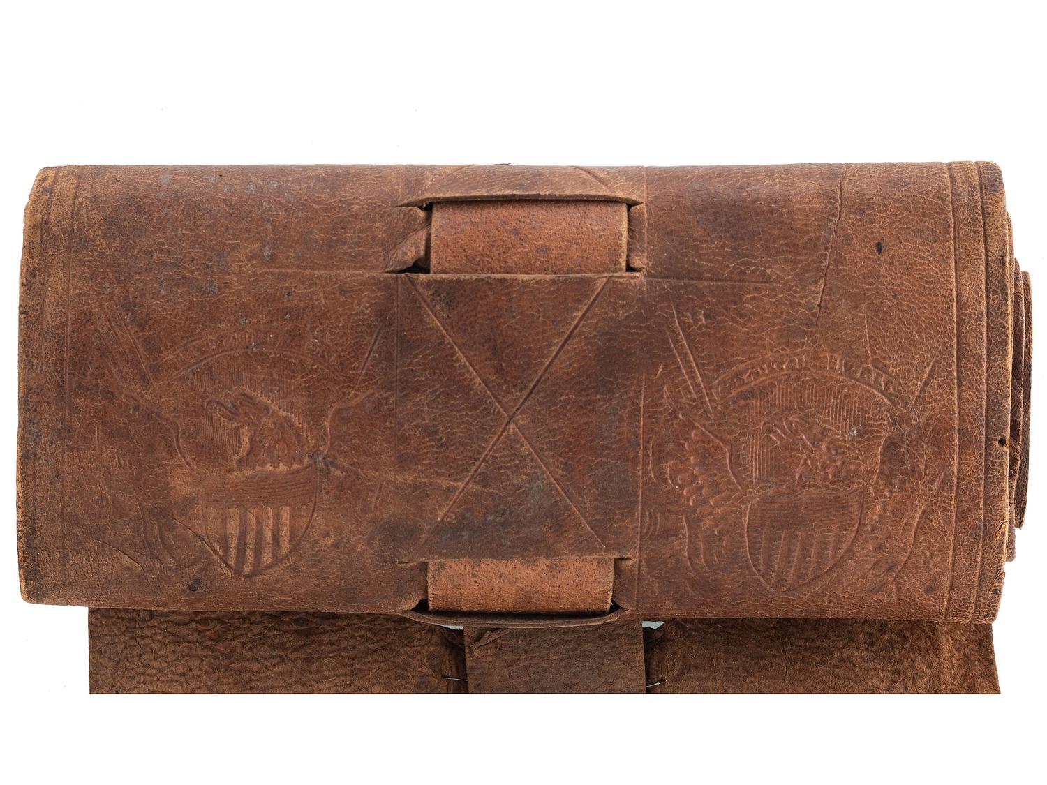 [VERMONT] -- [ILLINOIS]. Document wallet with patriotic motif and archive of business documents identified to blacksmith Joseph King (1812-1892).