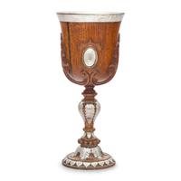 A Large Silver-Mounted Oak Presentation Goblet