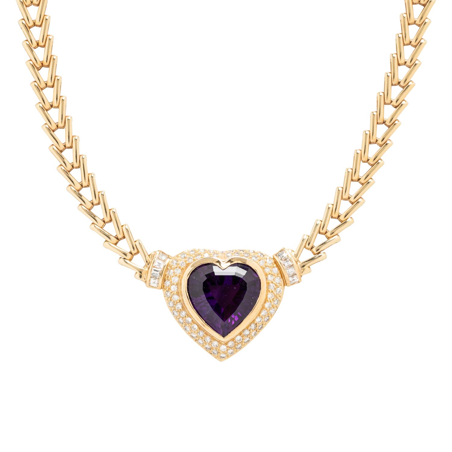 YELLOW GOLD, AMETHYST AND DIAMOND SUITE