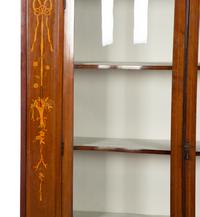 An Edwardian Mahogany and Marquetry Vitrine Cabinet