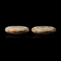A Rare Pair of Japanese Satsuma-Type Kogo , Yabu Meizan; Meiji Period