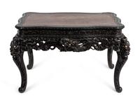 A Japanese Export Carved and Ebonized Wood Center Table — LATE 19TH/EARLY 20TH CENTURY