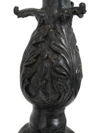 A Pair of Large Patinated Bronze Prickets — 19TH CENTURY