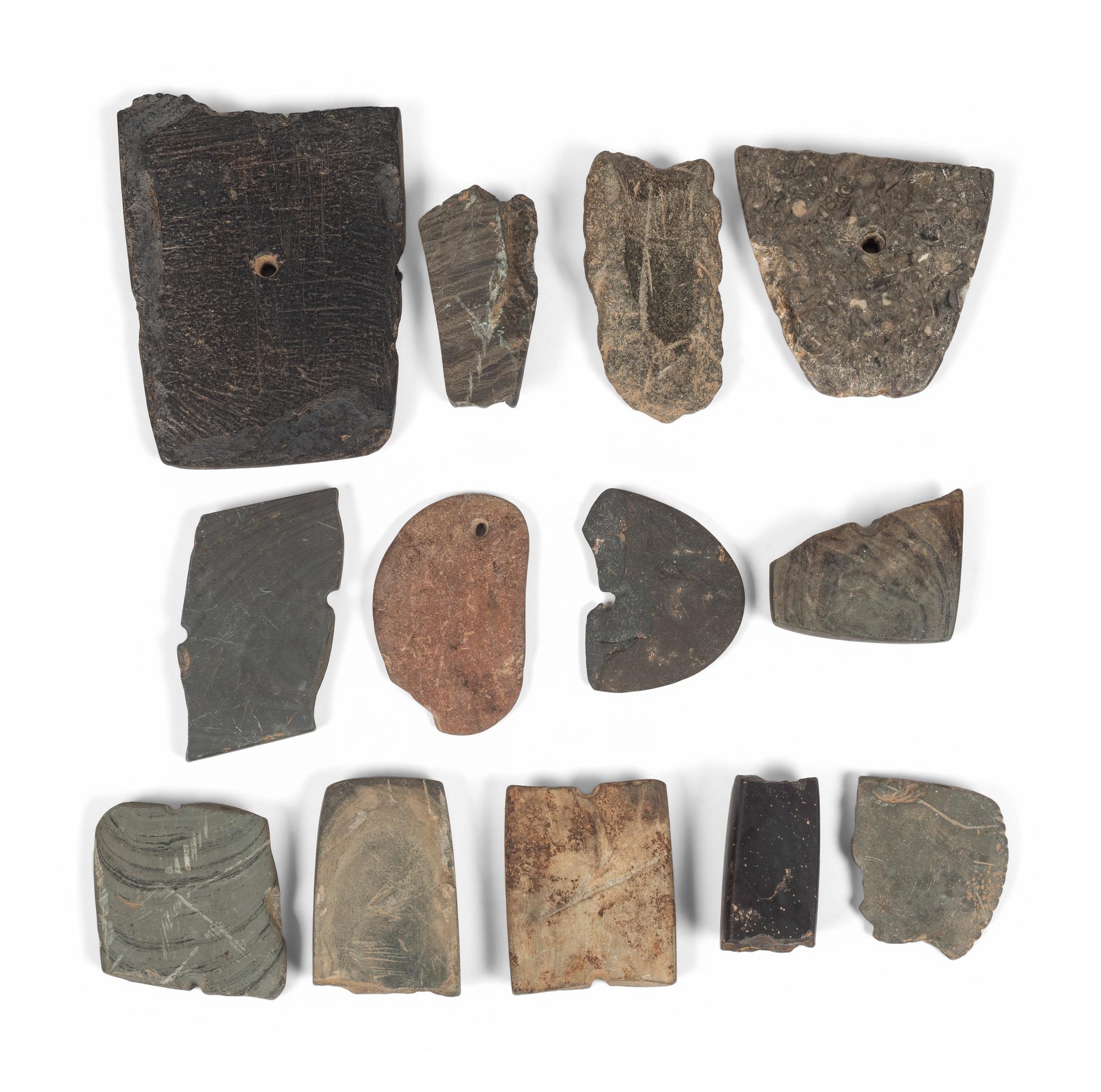 Pendant, Gorget, Pipe, and Bar Amulet Fragments