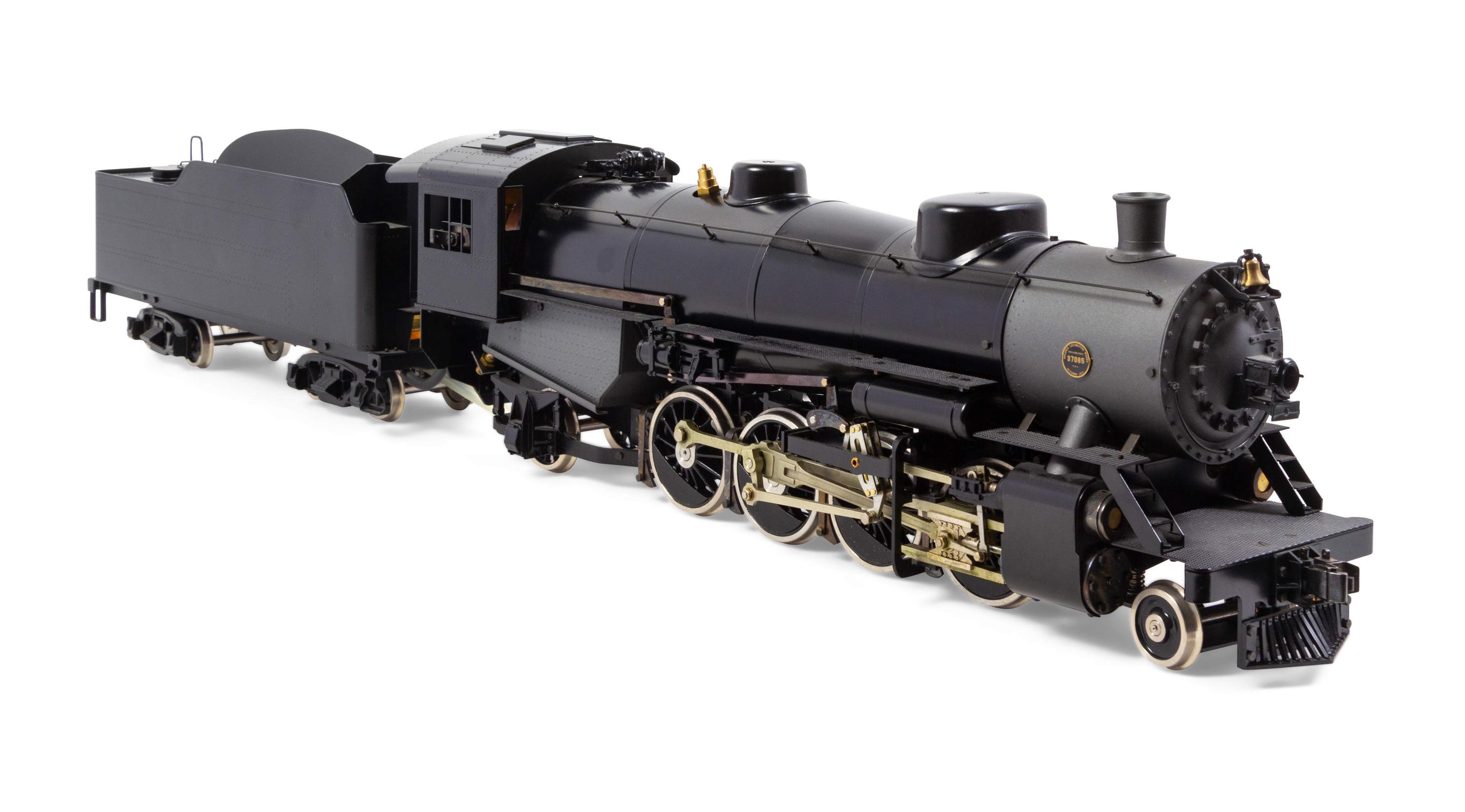 An Aster Hobby Limited Edition Polychrome 1-Gauge Baldwin Locomotive Works 2-8-2 Locomotive and Tender