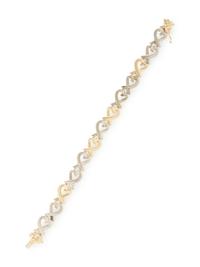 TIFFANY & CO., PALOMA PICASSO, STERLING SILVER AND YELLOW GOLD 'LOVING HEART' BRACELET