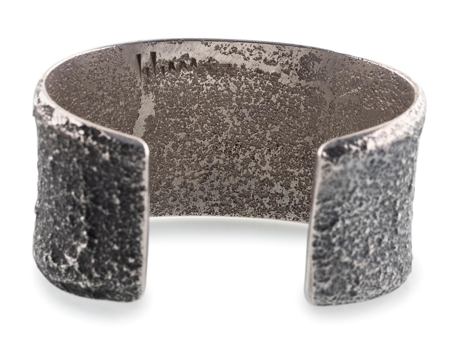 14k Gold and Silver Tufa Cast Cuff Bracelet, with Lander Turquoise