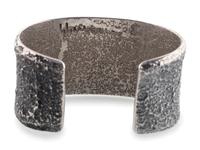 14k Gold and Silver Tufa Cast Cuff Bracelet, with Lander Turquoise