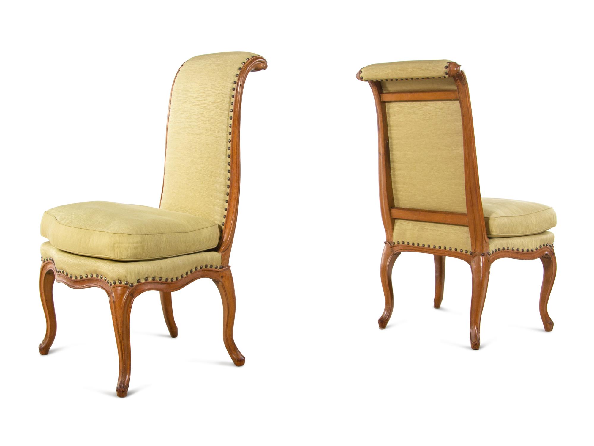 A Pair of Louis XV Carved Beechwood Side Chairs en Ottomane by Nicolas Heurtaut (French, 1720-1771)