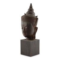 A Thai Style Bronze Head of Buddha