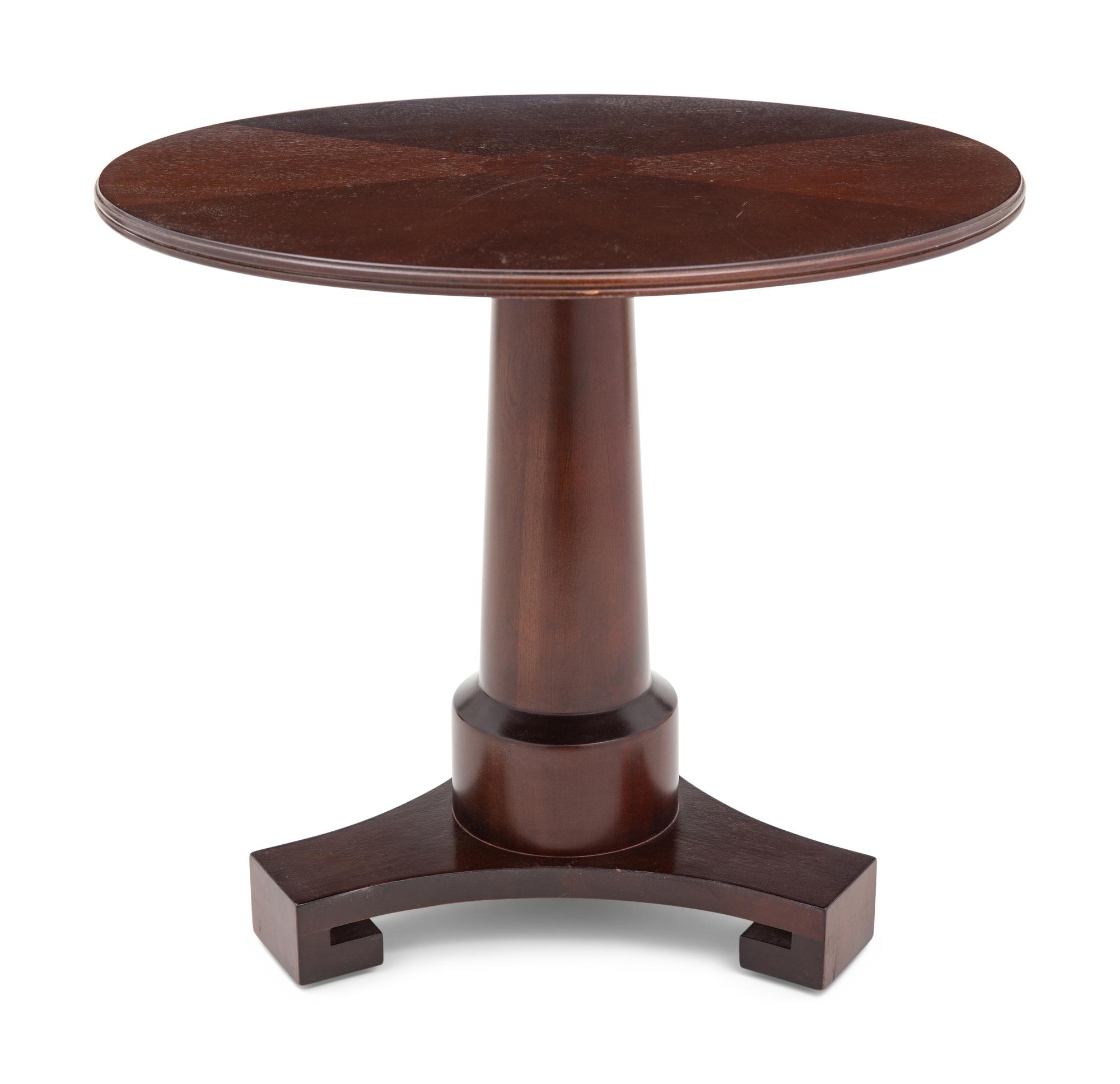 An Empire Style Mahogany Pedestal Side Table